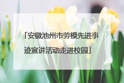 安徽池州市劳模先进事迹宣讲活动走进校园