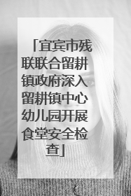 宜宾市残联联合留耕镇政府深入留耕镇中心幼儿园开展食堂安全检查