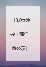 宜春领导干部任前公示