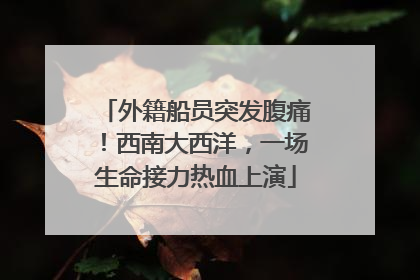 外籍船员突发腹痛！西南大西洋，一场生命接力热血上演