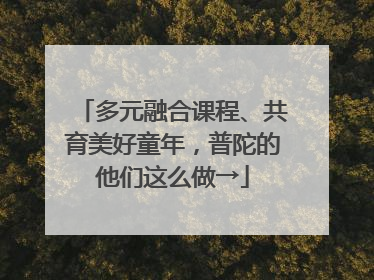 多元融合课程、共育美好童年，普陀的他们这么做→