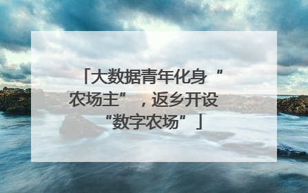 大数据青年化身“农场主”，返乡开设“数字农场”