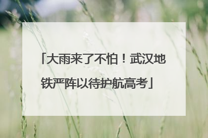 大雨来了不怕！武汉地铁严阵以待护航高考