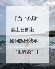 当“苏超”遇上日照港：如何踢出效率“世界波”