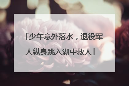 少年意外落水，退役军人纵身跳入湖中救人
