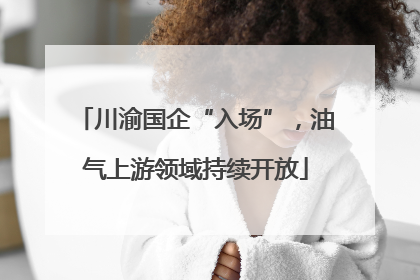川渝国企“入场”，油气上游领域持续开放