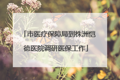 市医疗保障局到株洲恺德医院调研医保工作