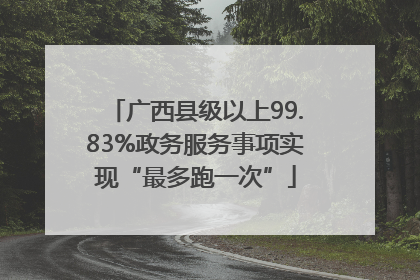 广西县级以上99.83%政务服务事项实现“最多跑一次”