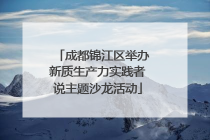 成都锦江区举办新质生产力实践者说主题沙龙活动