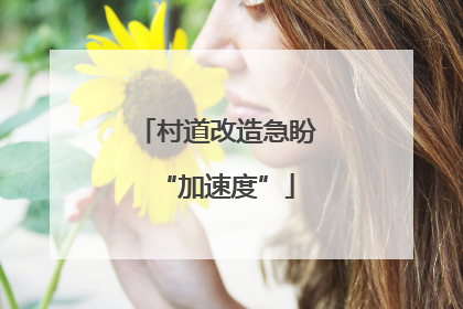 村道改造急盼“加速度”