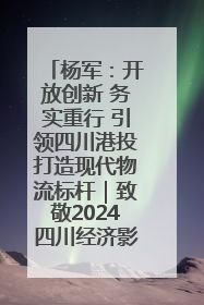 杨军：开放创新 务实重行 引领四川港投打造现代物流标杆｜致敬2024四川经济影响力人物
