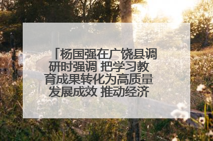 杨国强在广饶县调研时强调 把学习教育成果转化为高质量发展成效 推动经济稳健向好进中提质