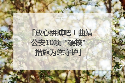 放心拼搏吧！曲靖公安10项“硬核”措施为您守护