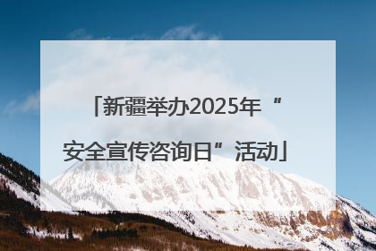 新疆举办2025年“安全宣传咨询日”活动