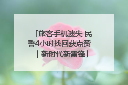 旅客手机遗失 民警4小时找回获点赞｜新时代新雷锋