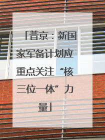 普京：新国家军备计划应重点关注“核三位一体”力量