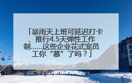 暴雨天上班可延迟打卡、推行4.5天弹性工作制……这些企业花式宠员工你“慕”了吗？