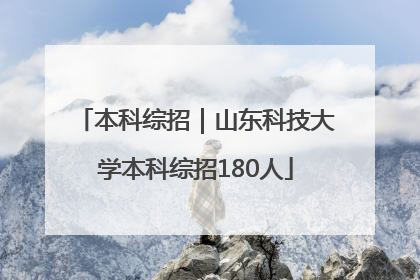 本科综招｜山东科技大学本科综招180人
