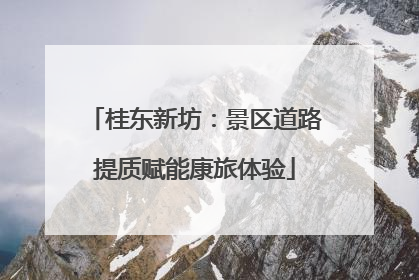 桂东新坊：景区道路提质赋能康旅体验