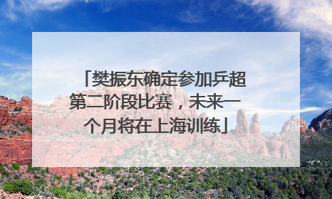 樊振东确定参加乒超第二阶段比赛，未来一个月将在上海训练