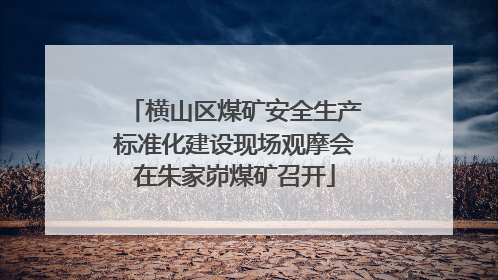 横山区煤矿安全生产标准化建设现场观摩会在朱家峁煤矿召开