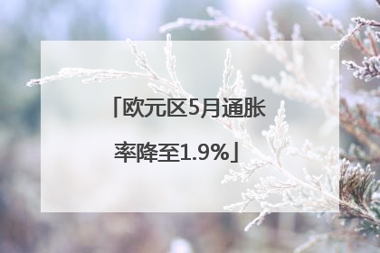 欧元区5月通胀率降至1.9%