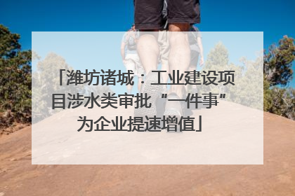 潍坊诸城：工业建设项目涉水类审批“一件事” 为企业提速增值