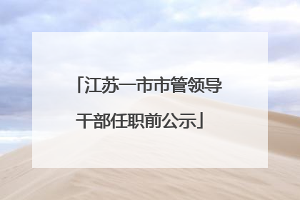 江苏一市市管领导干部任职前公示