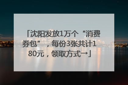 沈阳发放1万个“消费券包”，每份3张共计180元，领取方式→