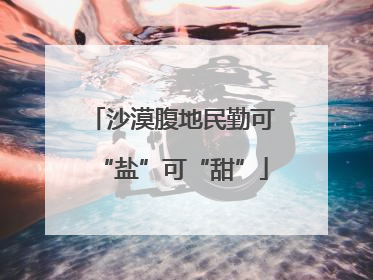沙漠腹地民勤可“盐”可“甜”