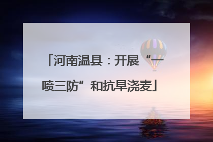 河南温县：开展“一喷三防”和抗旱浇麦