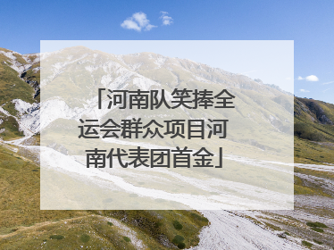 河南队笑捧全运会群众项目河南代表团首金