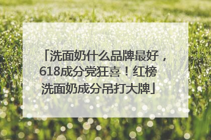 洗面奶什么品牌最好，618成分党狂喜！红榜洗面奶成分吊打大牌