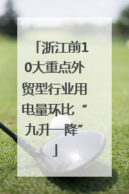 浙江前10大重点外贸型行业用电量环比“九升一降”