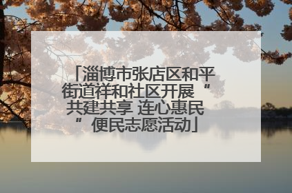 淄博市张店区和平街道祥和社区开展“共建共享 连心惠民”便民志愿活动