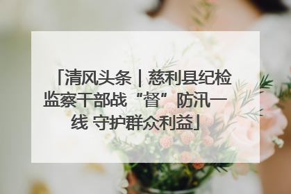 清风头条｜慈利县纪检监察干部战“督”防汛一线 守护群众利益