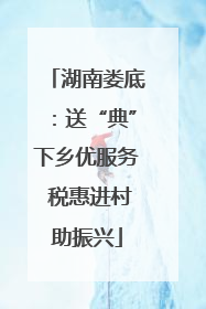 湖南娄底：送“典”下乡优服务 税惠进村助振兴