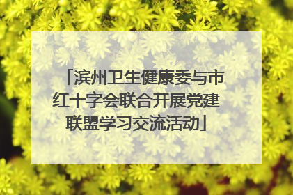 滨州卫生健康委与市红十字会联合开展党建联盟学习交流活动