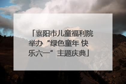 襄阳市儿童福利院举办“绿色童年 快乐六一”主题庆典
