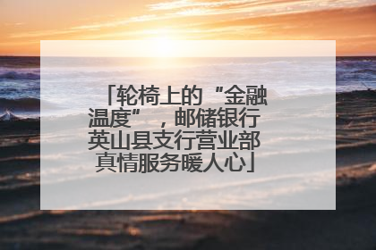 轮椅上的“金融温度”，邮储银行英山县支行营业部真情服务暖人心