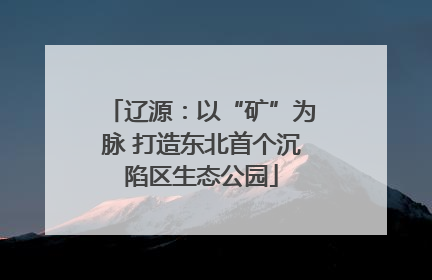 辽源：以“矿”为脉 打造东北首个沉陷区生态公园