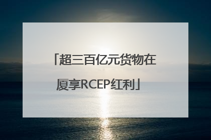 超三百亿元货物在厦享RCEP红利