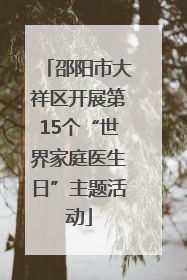 邵阳市大祥区开展第15个“世界家庭医生日”主题活动