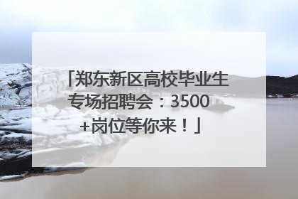 郑东新区高校毕业生专场招聘会：3500+岗位等你来！