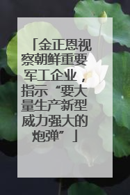 金正恩视察朝鲜重要军工企业，指示“要大量生产新型威力强大的炮弹”