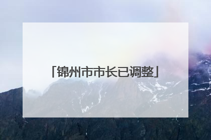 锦州市市长已调整