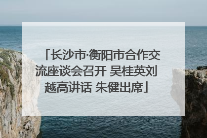 长沙市·衡阳市合作交流座谈会召开 吴桂英刘越高讲话 朱健出席