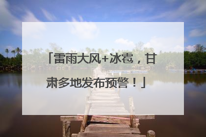 雷雨大风+冰雹，甘肃多地发布预警！