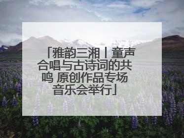 雅韵三湘丨童声合唱与古诗词的共鸣 原创作品专场音乐会举行