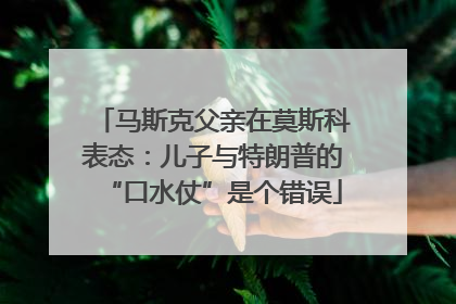 马斯克父亲在莫斯科表态：儿子与特朗普的“口水仗”是个错误